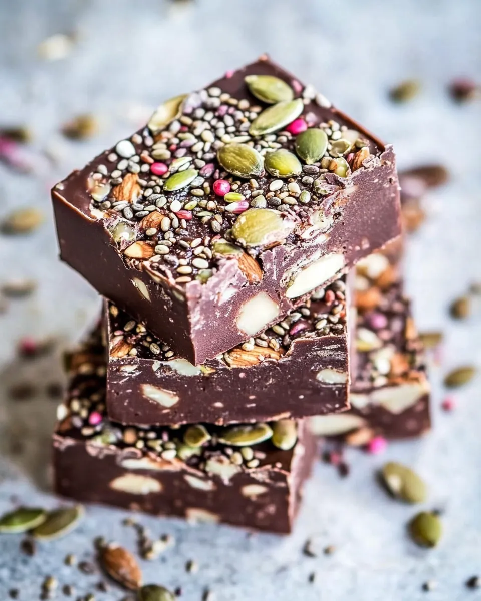 Classic 10 Minute Magical Chocolate Almond Butter Superfood Seed Bars. recipe image