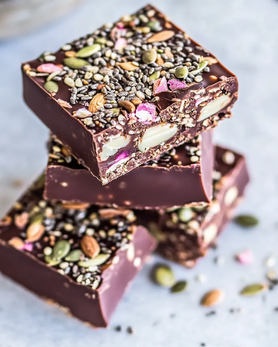 Perfect 10 Minute Magical Chocolate Almond Butter Superfood Seed Bars. shot