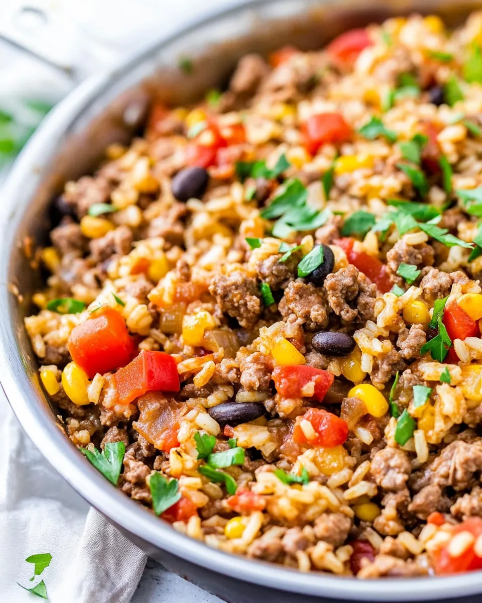 Easy 15-Minute Cowboy Beef and Rice Skillet photo