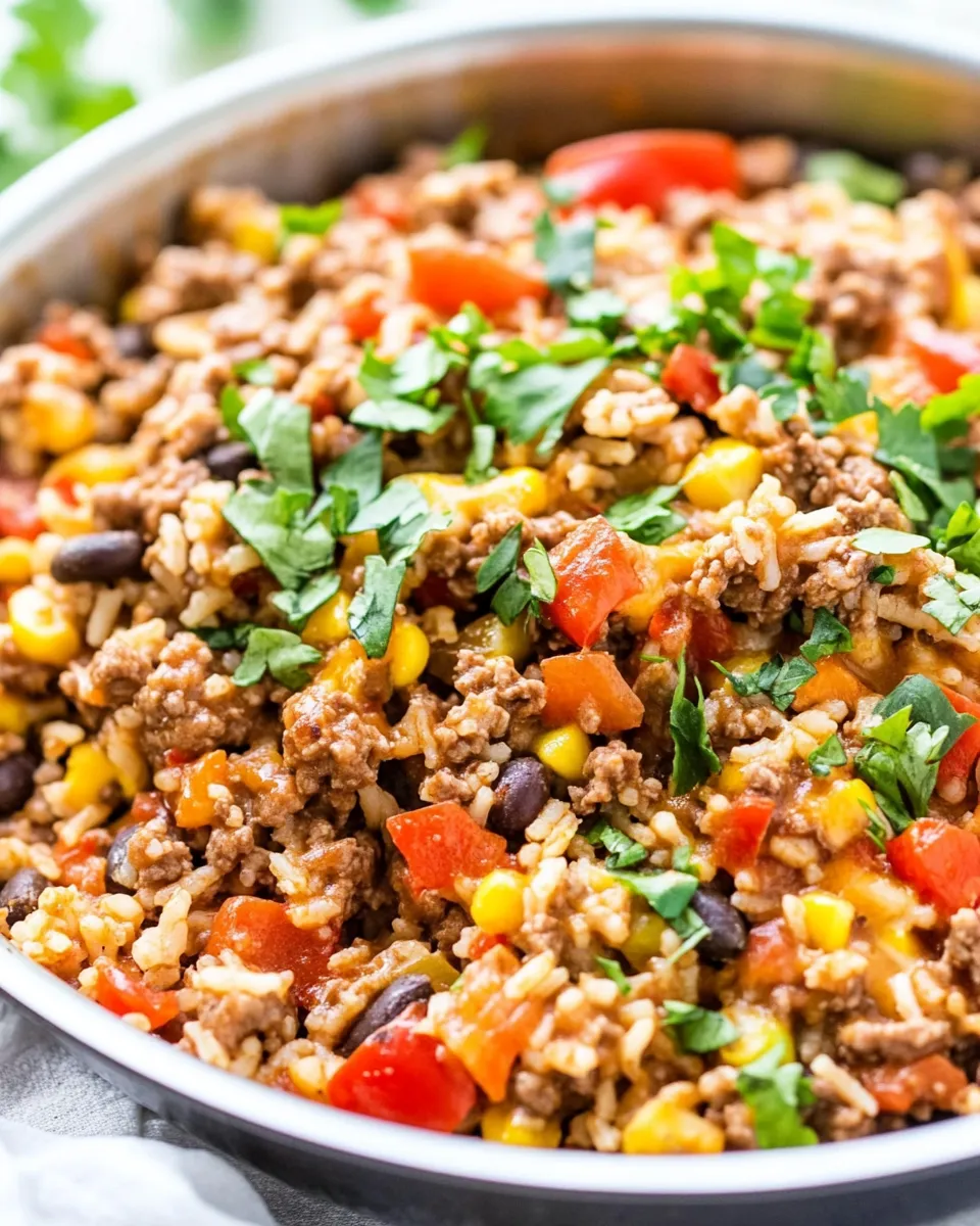 Delicious 15-Minute Cowboy Beef and Rice Skillet recipe photo