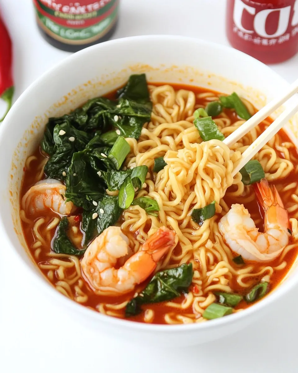 Delicious 20-Minute Sriracha Shrimp Ramen recipe photo