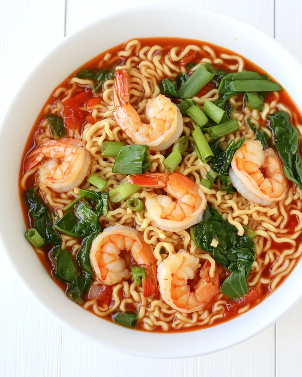 Homemade 20-Minute Sriracha Shrimp Ramen dish photo
