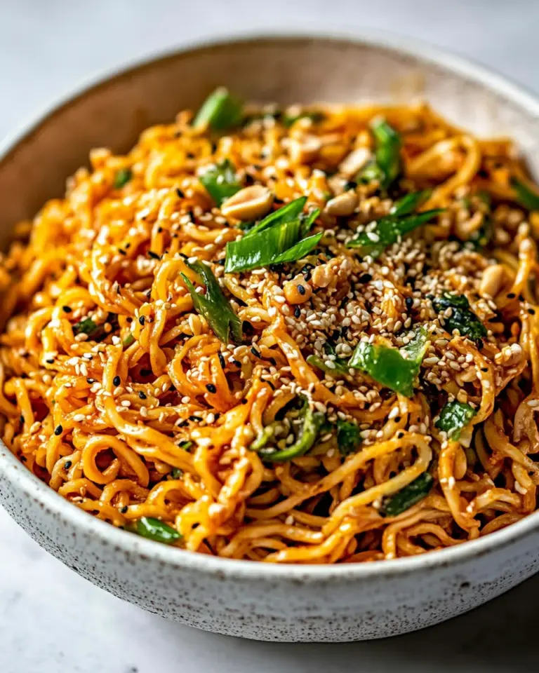 Fresh 20 Minute Garlic Oil Schezwan Peanut Noodles. picture