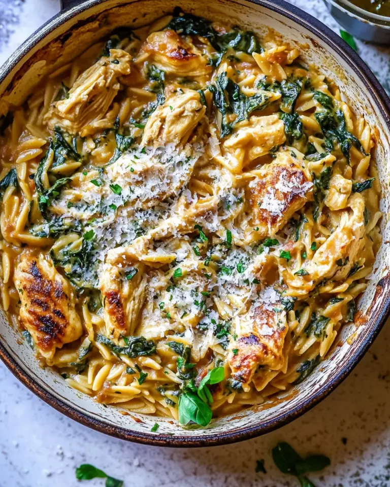 Easy 25 Minute Spinach and Artichoke Chicken Orzo. photo