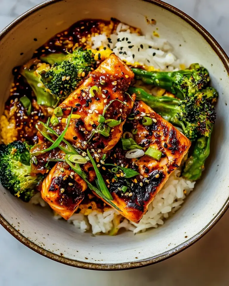 Homemade 30 Minute Chili Honey Garlic Salmon Bowls. picture