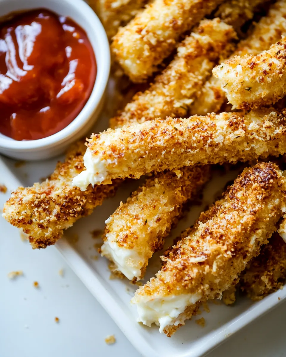 Delicious 5-Minute Baked Mozzarella Sticks shot