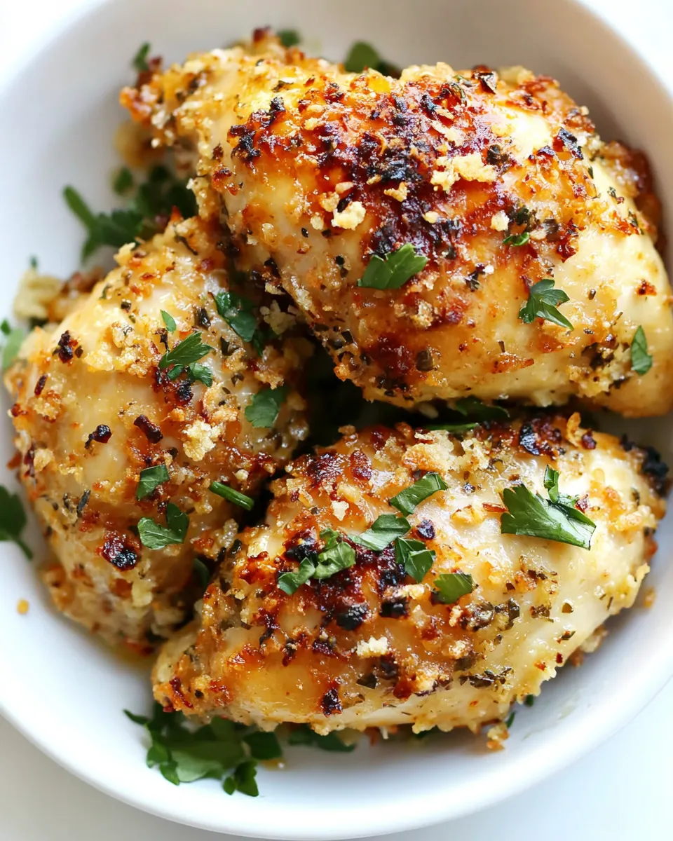Quick Air Fryer Garlic Parmesan Chicken shot