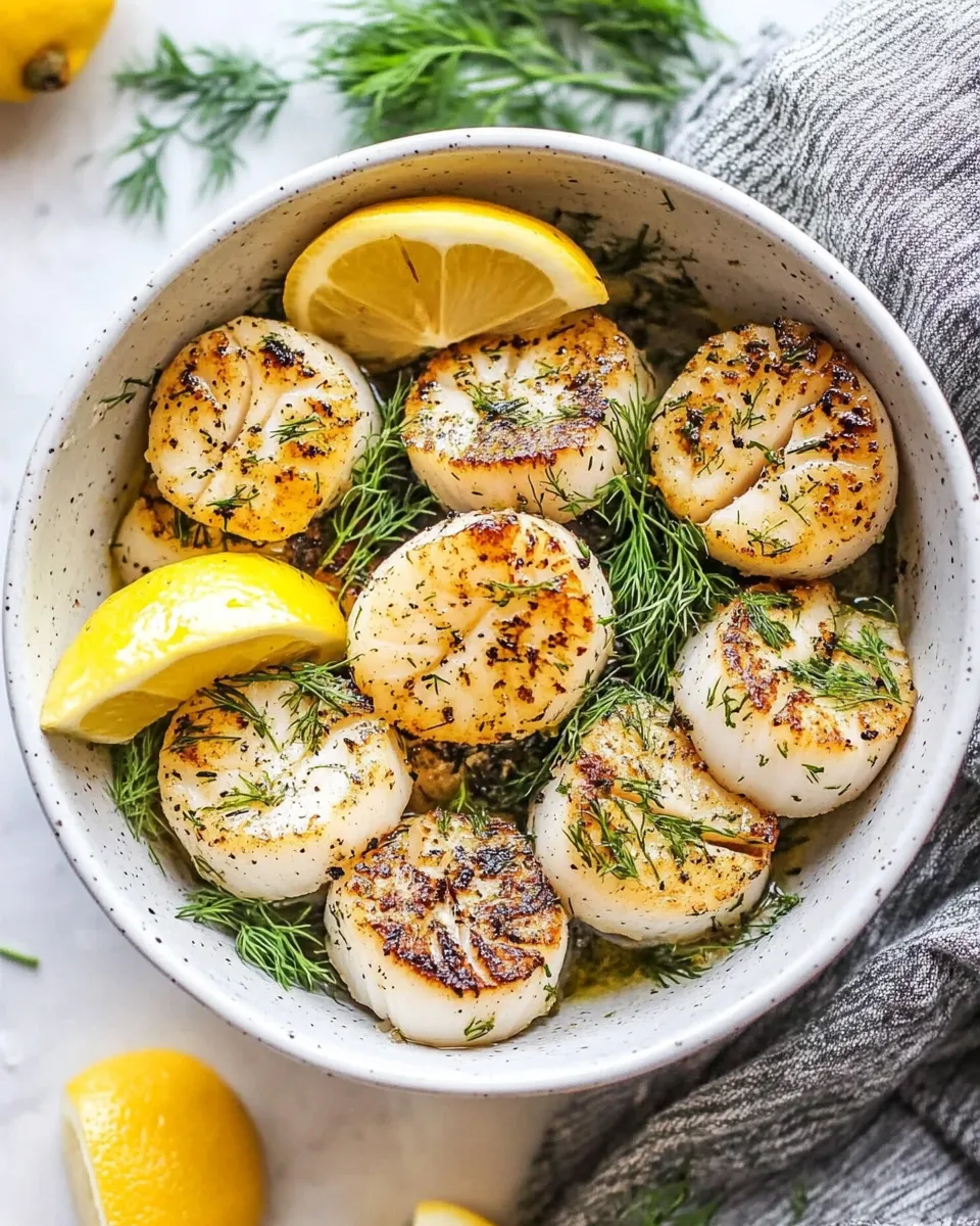 Delicious Air Fryer Lemon Dill Scallops image