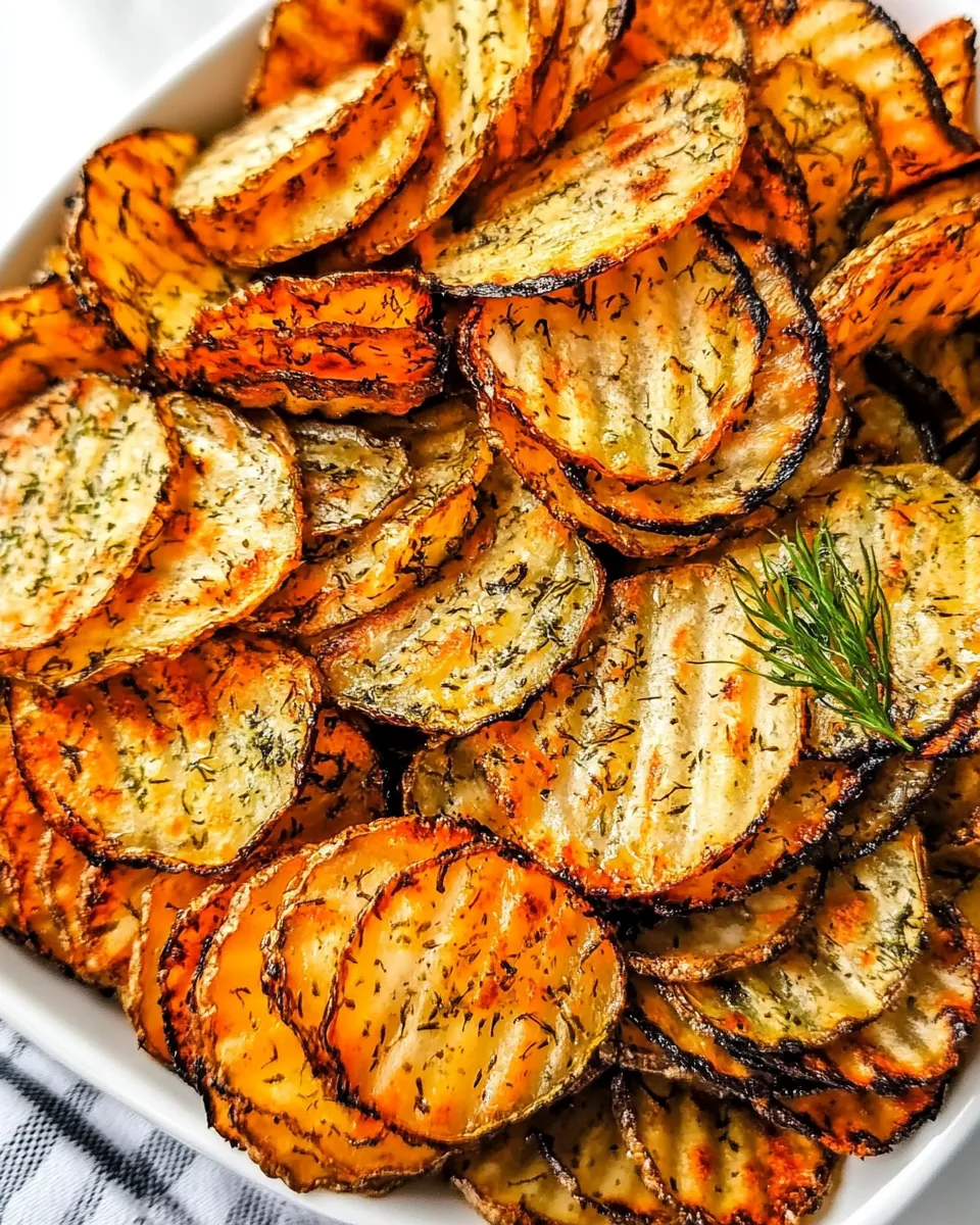 Homemade Air Fryer Spicy Dill Pickle Chips photo