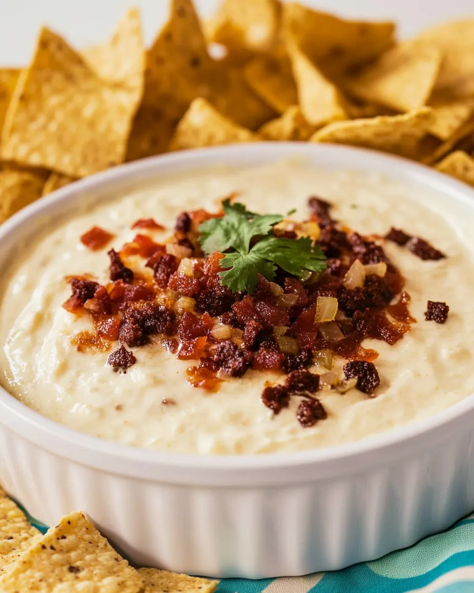 Delicious Amazing Queso Blanco Dip shot
