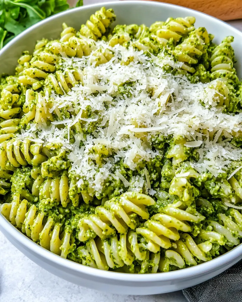 Homemade Arugula Walnut Pesto Pasta photo
