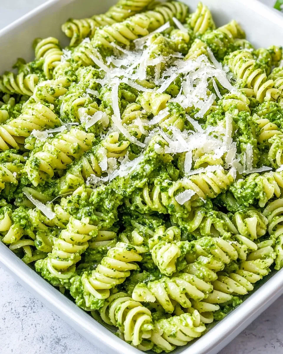 Delicious Arugula Walnut Pesto Pasta shot