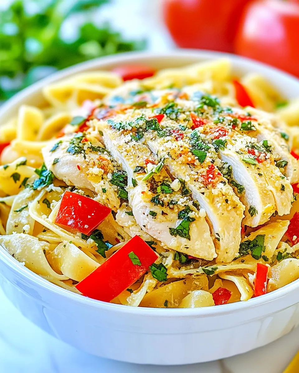 Delicious Asiago Chicken and Pasta shot