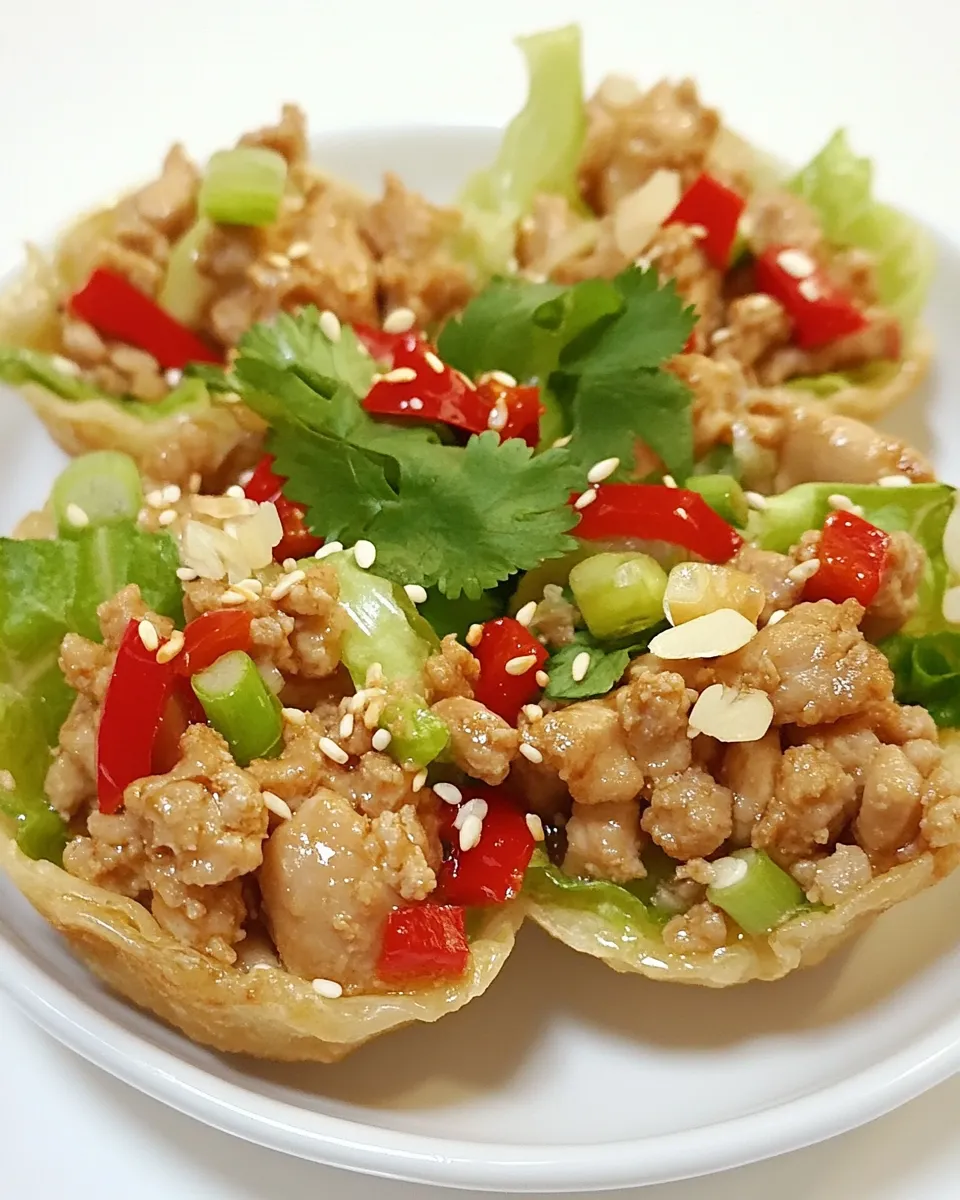 Delicious Asian Ground Chicken Cups image