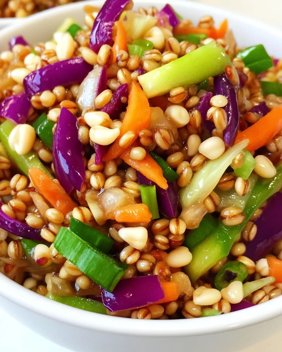 Easy Asian Wheat Berry Salad recipe photo