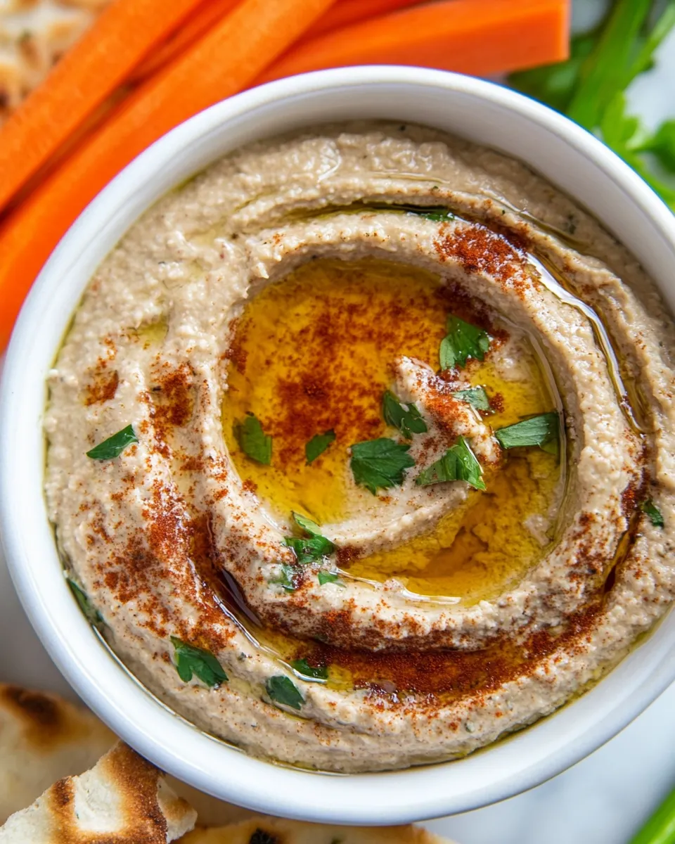 Delicious Baba Ghanoush food shot