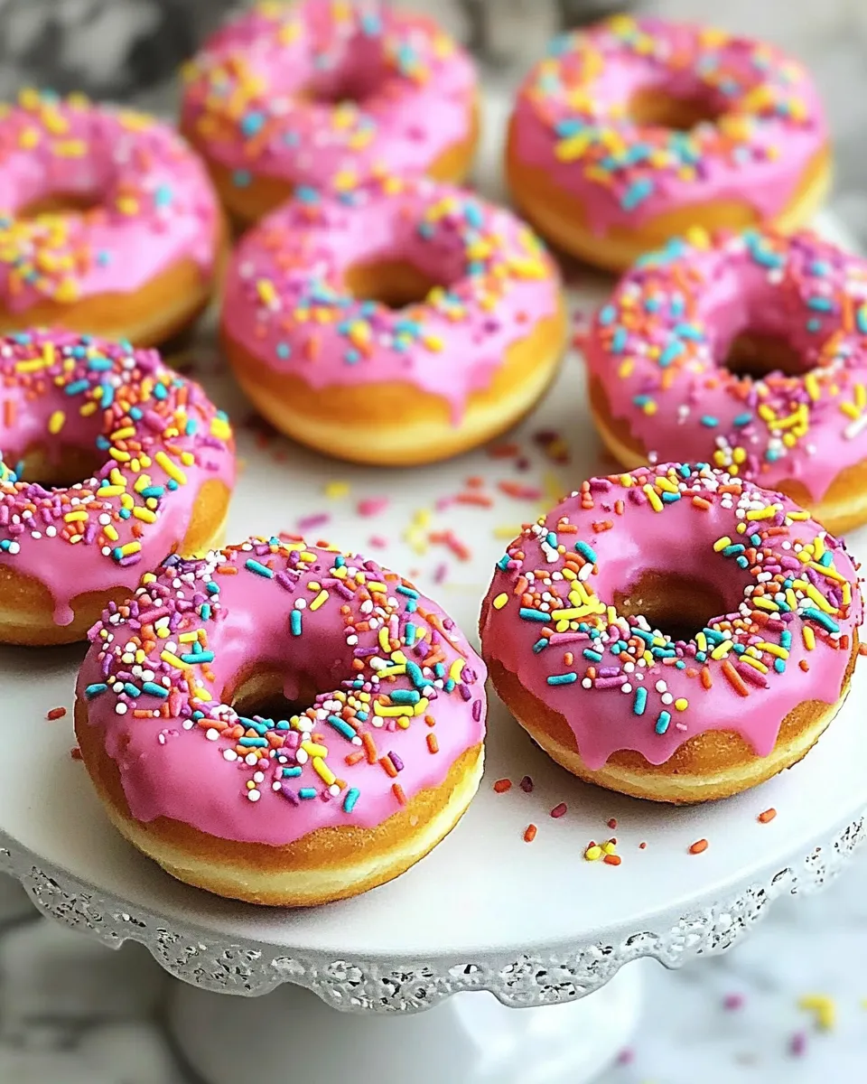 Classic Baked Birthday Cake Doughnuts image