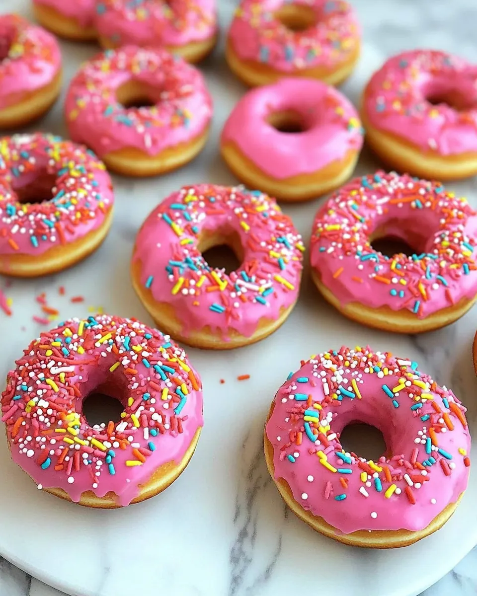 Easy Baked Birthday Cake Doughnuts recipe photo