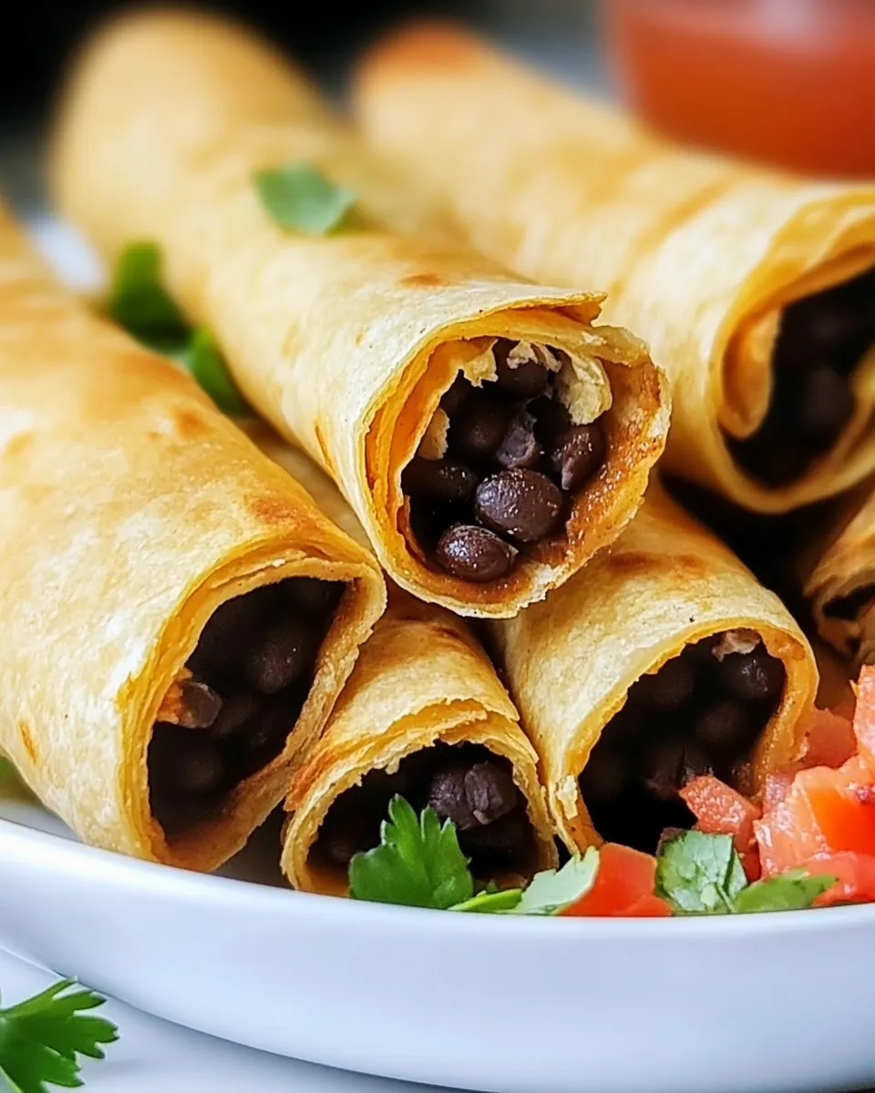 Delicious Baked Black Bean Taquitos image