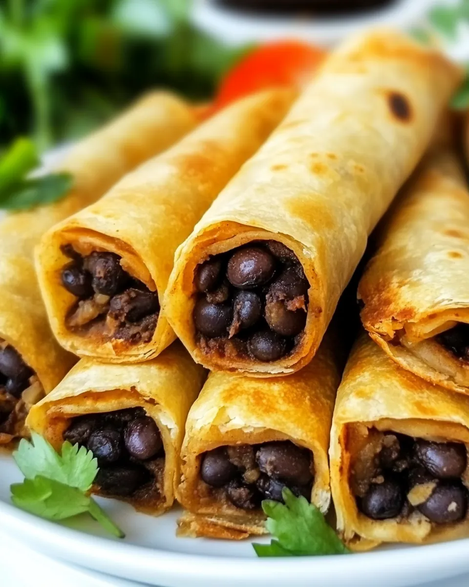 Easy Baked Black Bean Taquitos recipe photo