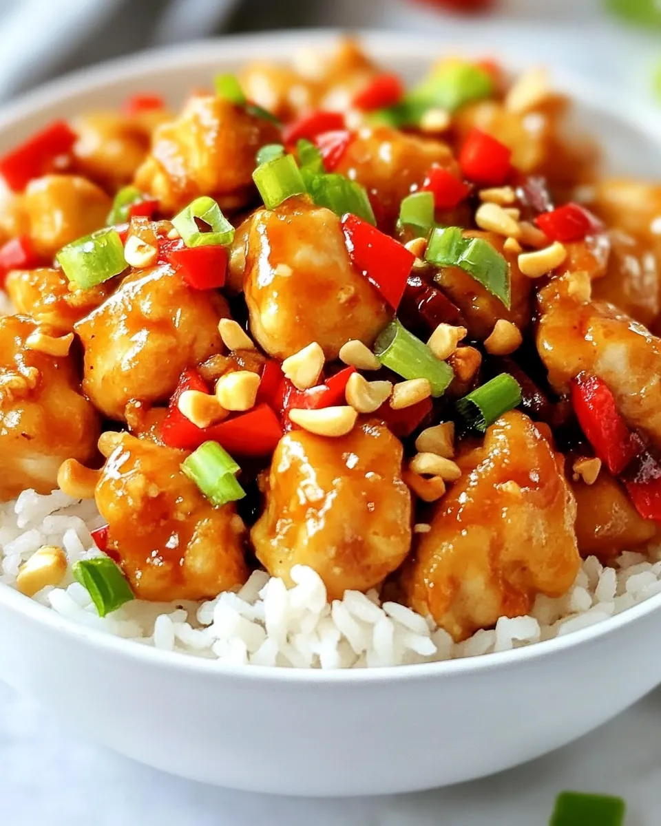 Delicious Baked Kung Pao Chicken shot