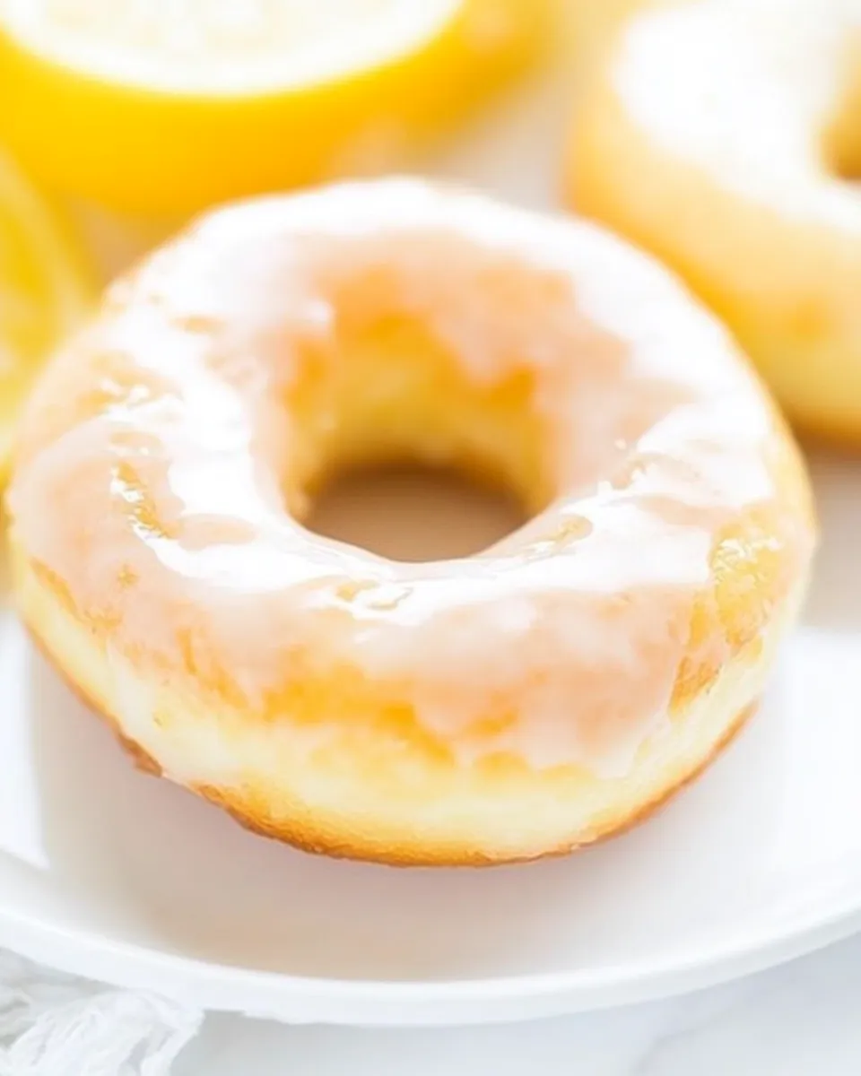 Homemade Baked Lemon Donuts with Lemon Glaze photo