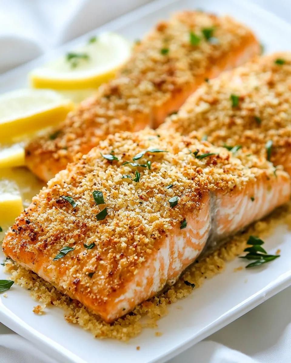 Homemade Baked Parmesan Crusted Salmon photo