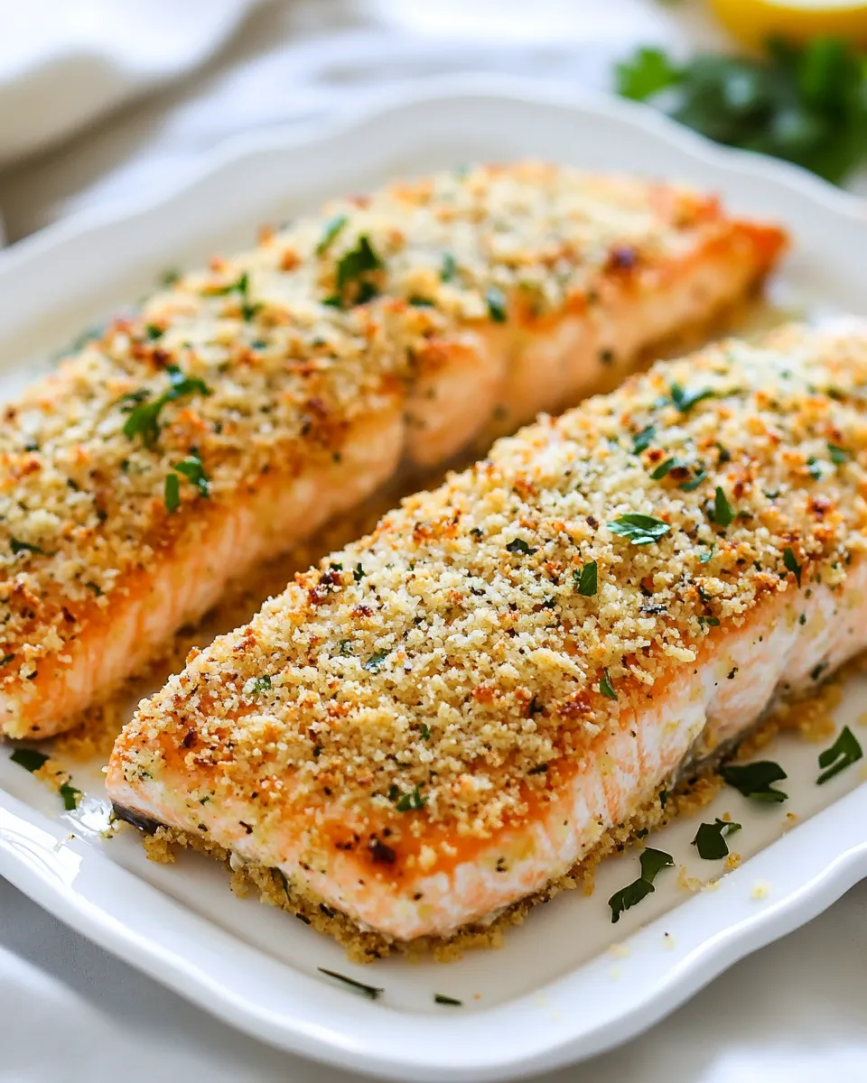 Delicious Baked Parmesan Crusted Salmon shot