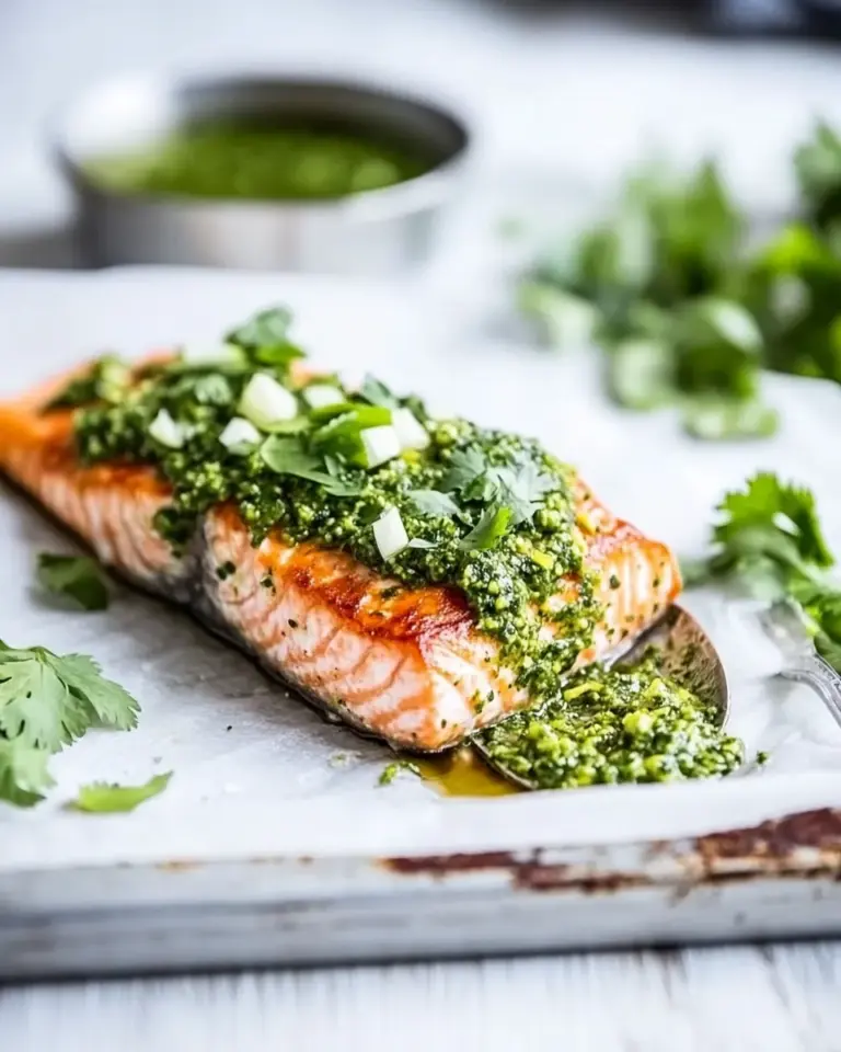 Easy Baked Salmon With Asian Cilantro Pesto photo