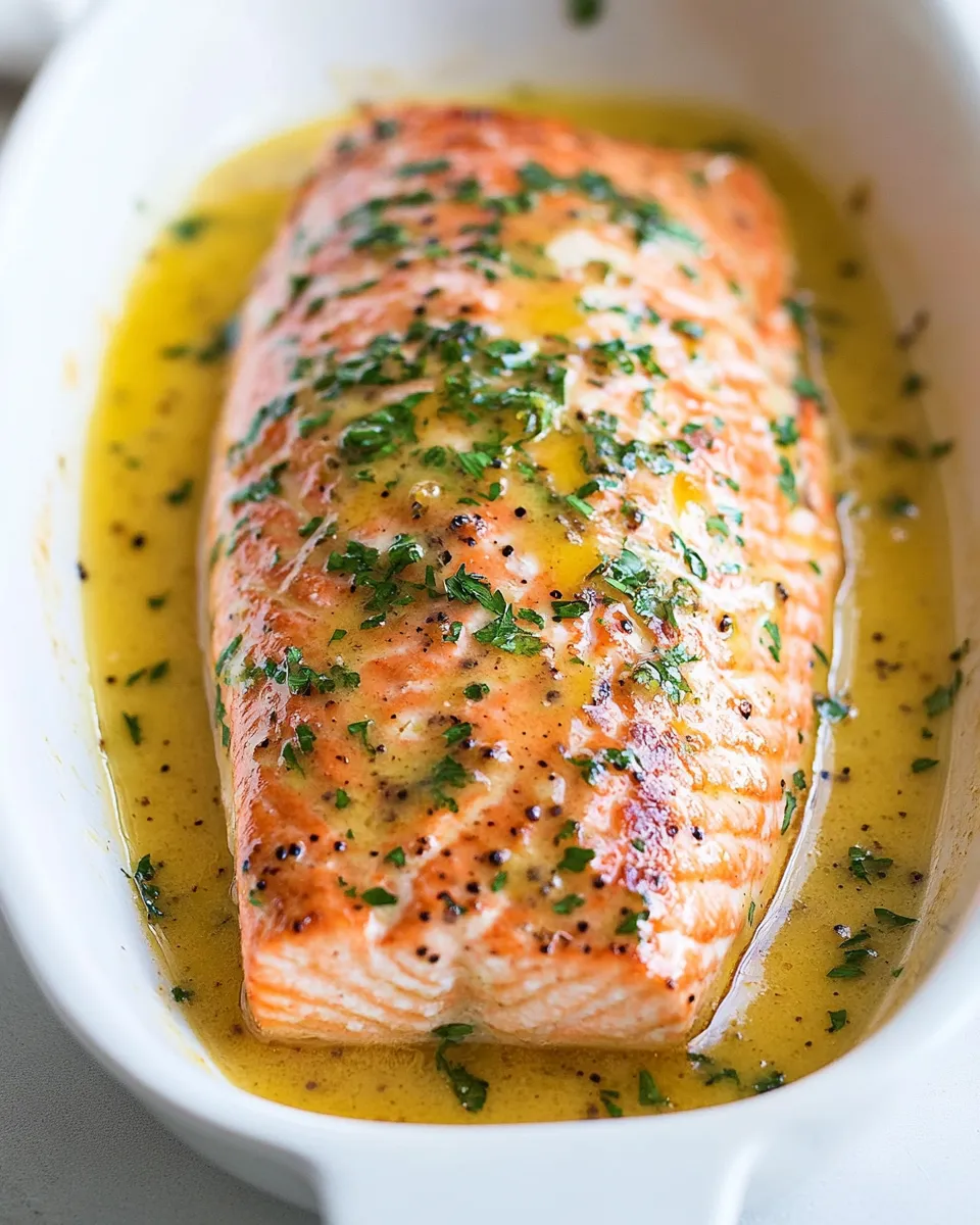 Delicious Baked Salmon with Buttery Honey Mustard Sauce image