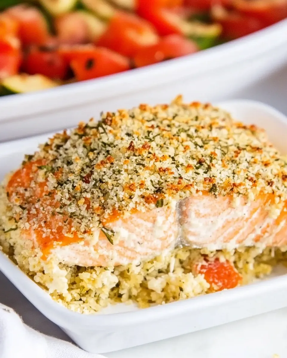 Homemade Baked Salmon with Parmesan Herb Crust photo