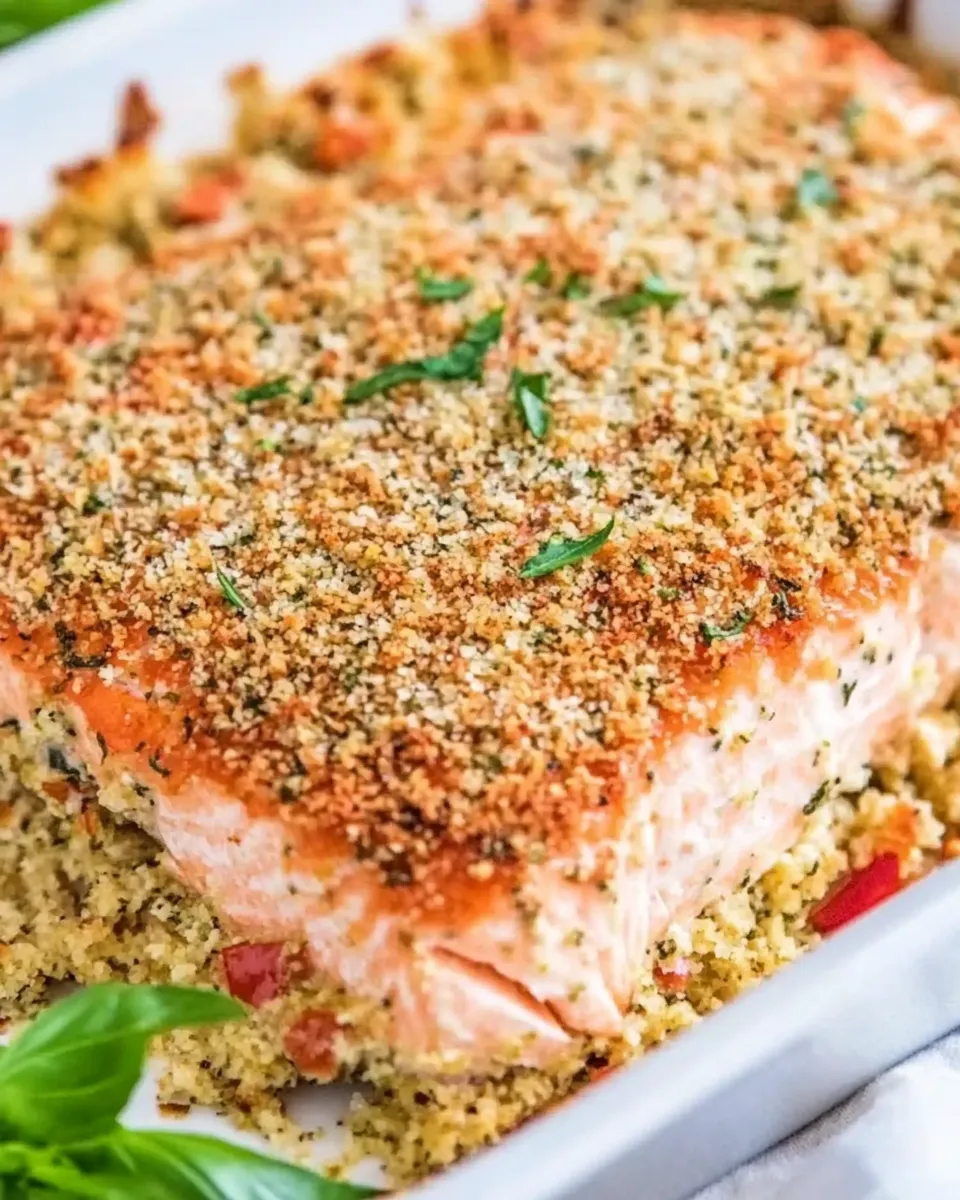 Delicious Baked Salmon with Parmesan Herb Crust image