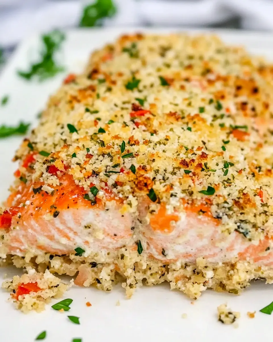 Tasty Baked Salmon with Parmesan Herb Crust shot