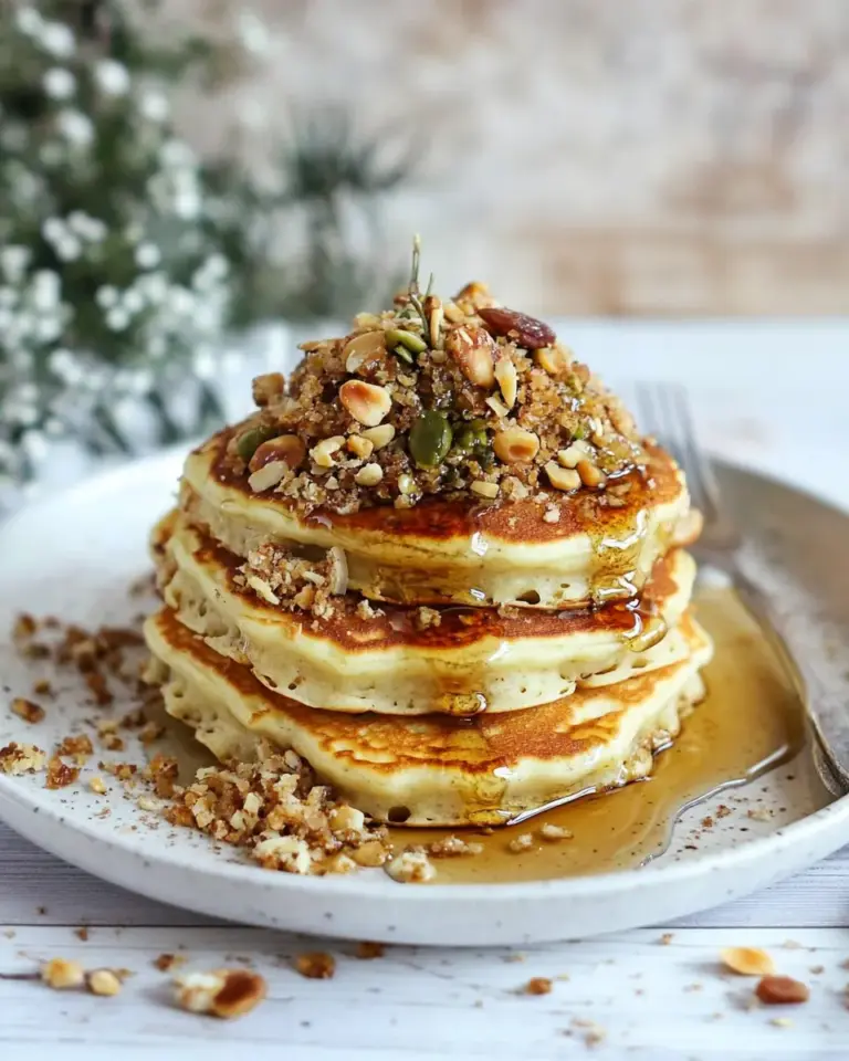 Homemade Baklava Pancakes with Maple Syrup photo
