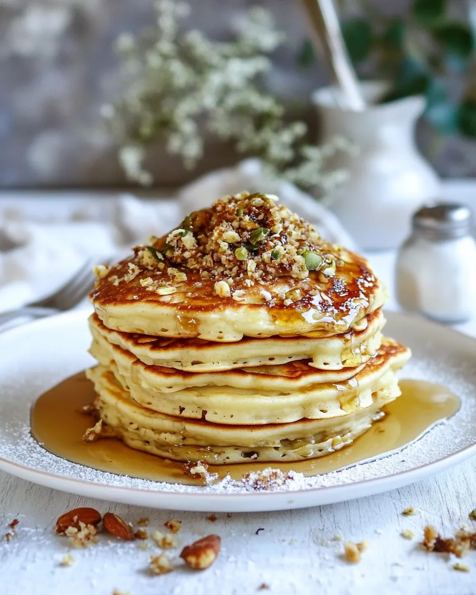 Delicious Baklava Pancakes with Maple Syrup image