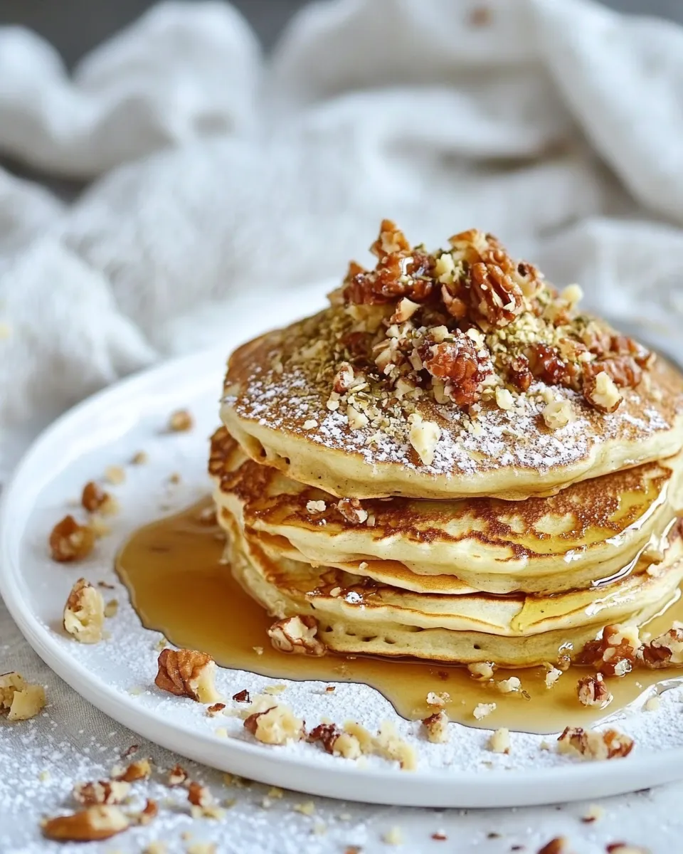 Easy Baklava Pancakes with Maple Syrup shot