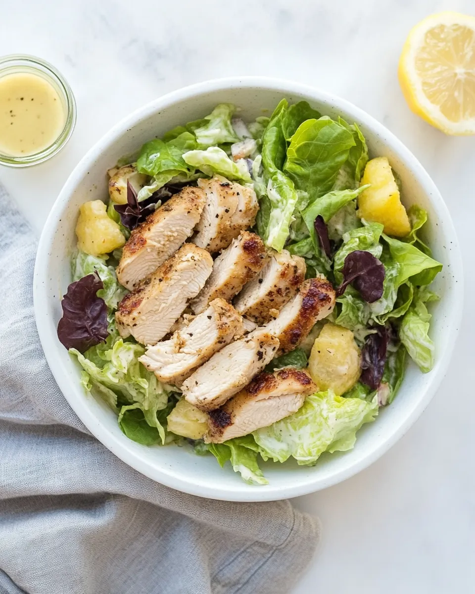 Delicious Balsamic Baked Chicken Caesar Salad shot