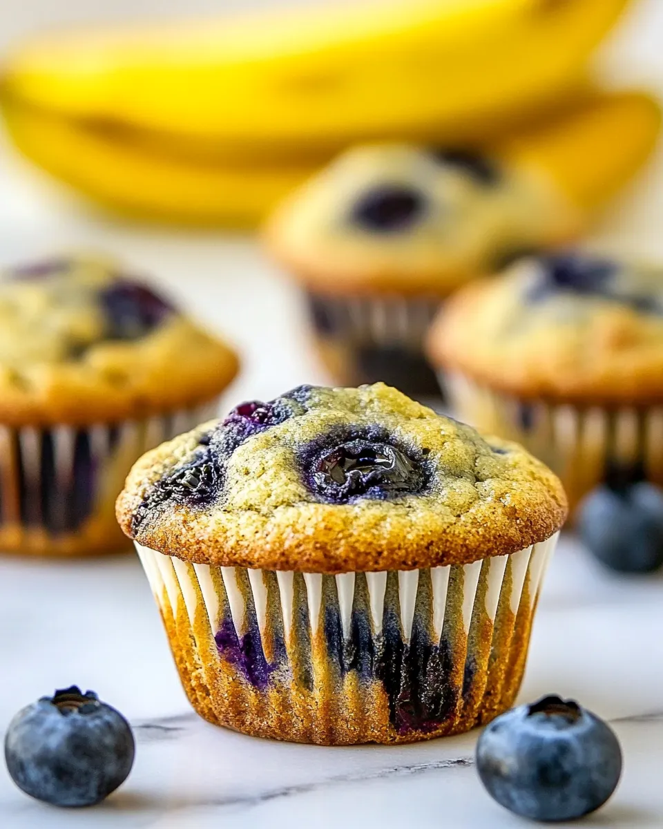 Delicious Banana Blueberry Muffins shot