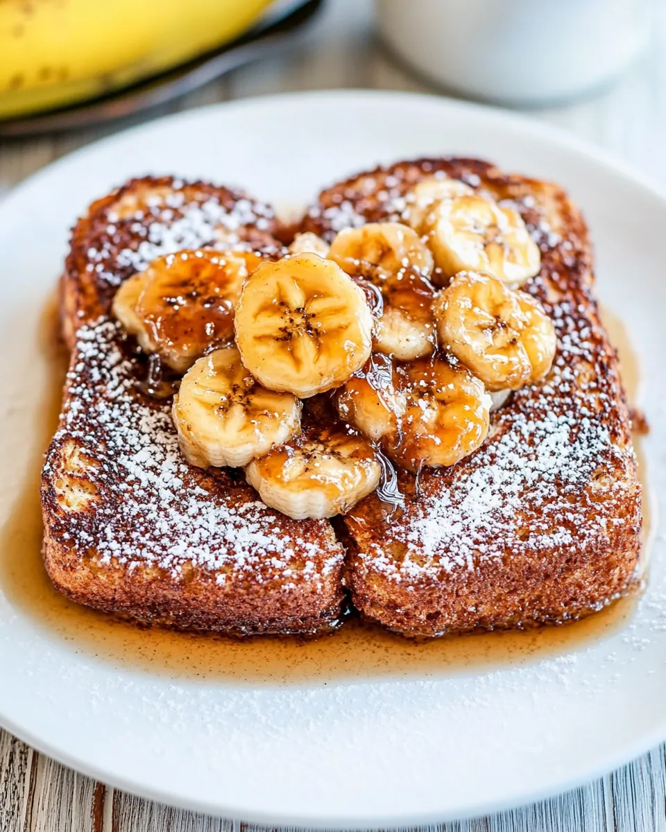 Homemade Banana Bread French Toast with Caramelized Bananas photo