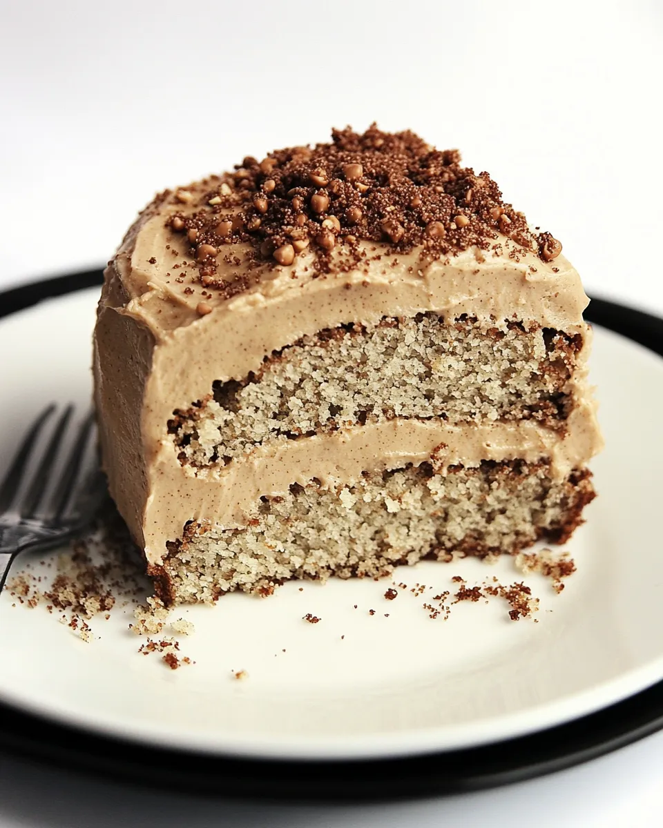 Delicious Banana Cake with Peanut Butter Frosting shot