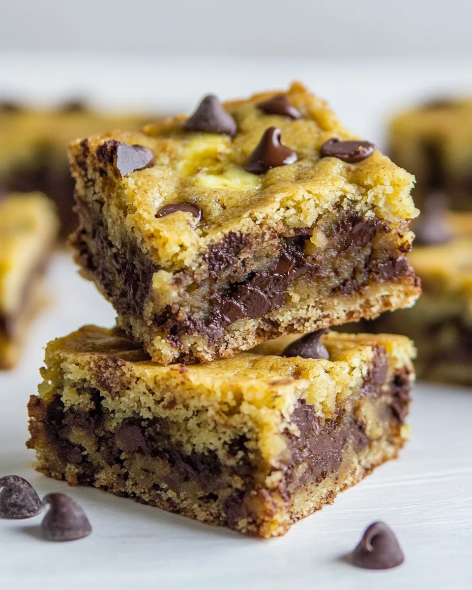 Homemade Banana Chocolate Chip Blondie Bars photo