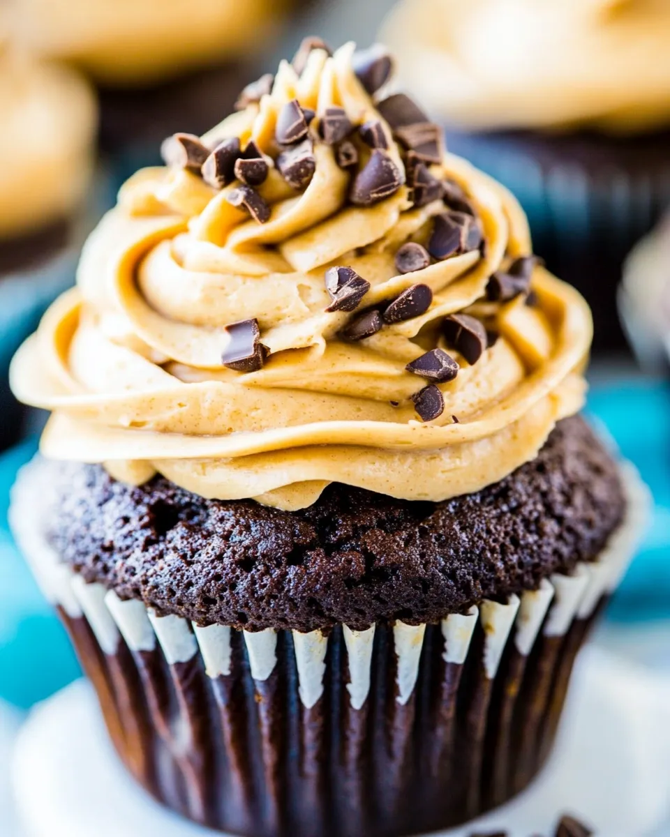 Delicious Banana Chocolate Cupcakes with Peanut Butter Frosting image