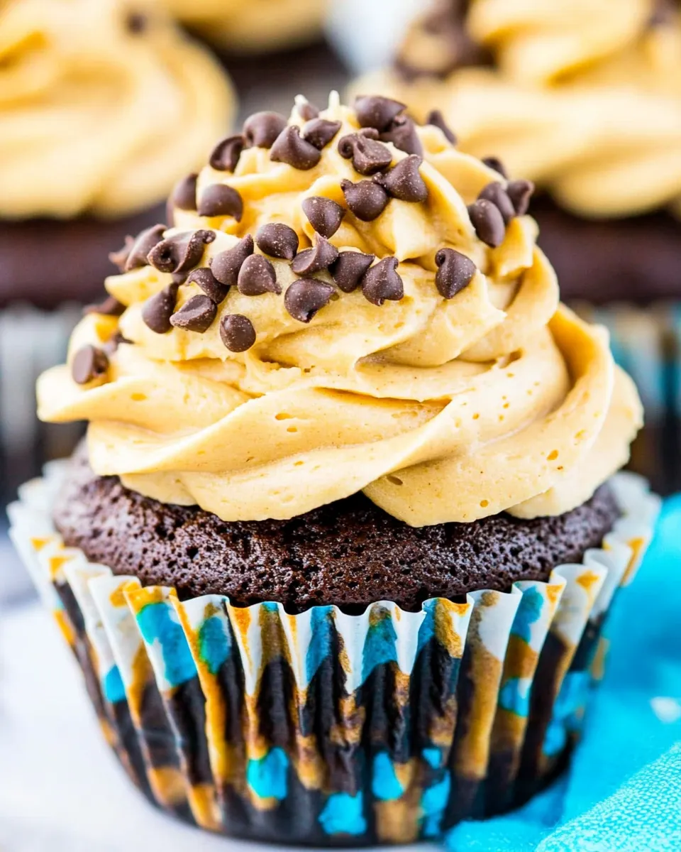 Homemade Banana Chocolate Cupcakes with Peanut Butter Frosting recipe photo