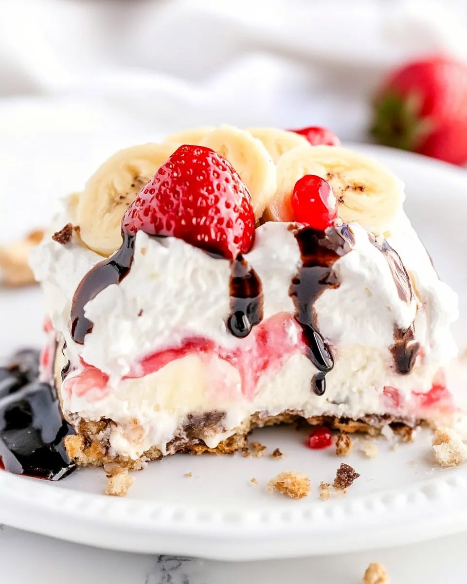 Homemade Banana Split Dessert photo