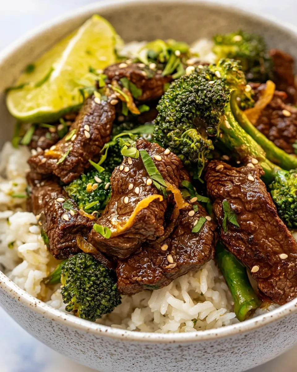 Homemade Beef and Broccoli with Coconut Lime Rice photo