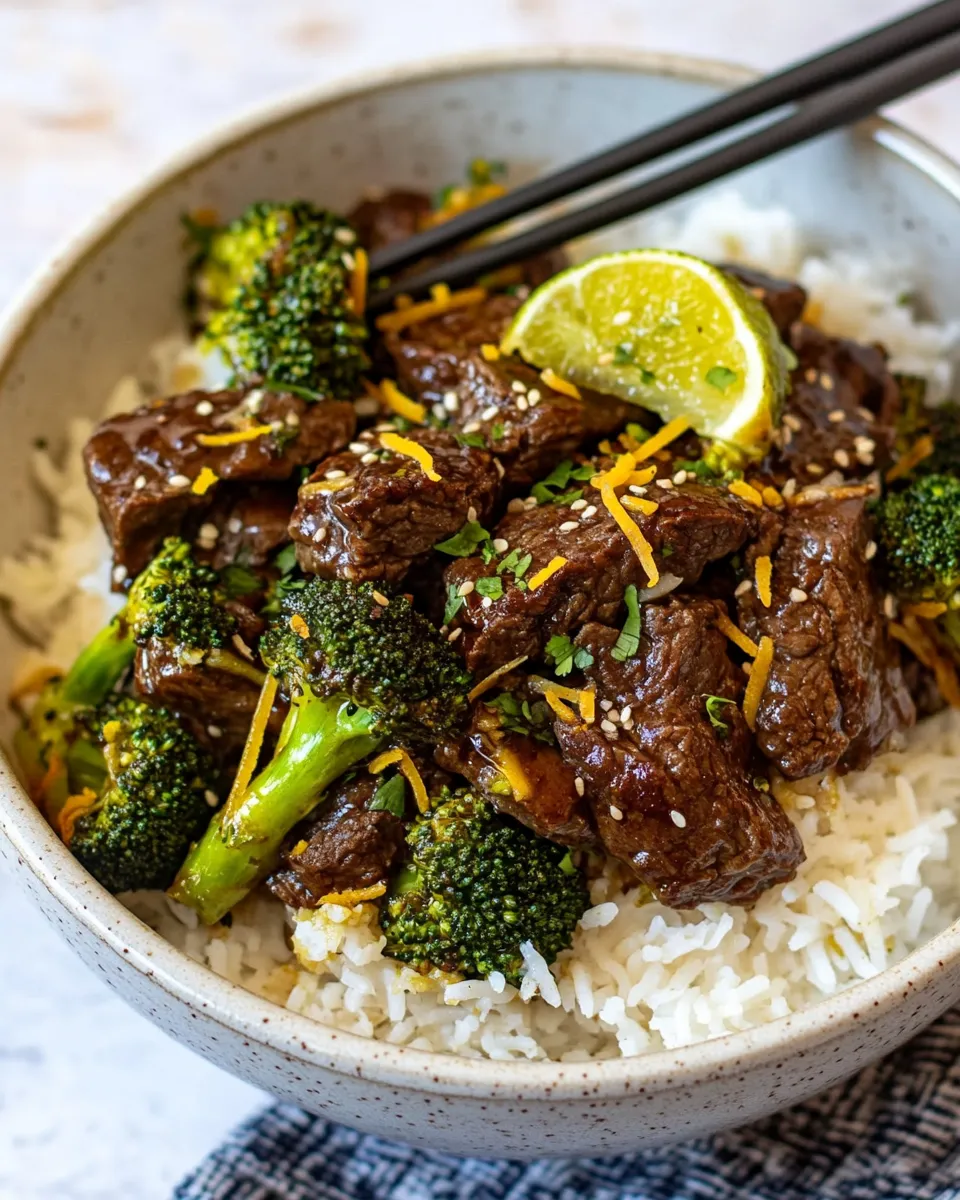 Delicious Beef and Broccoli with Coconut Lime Rice image