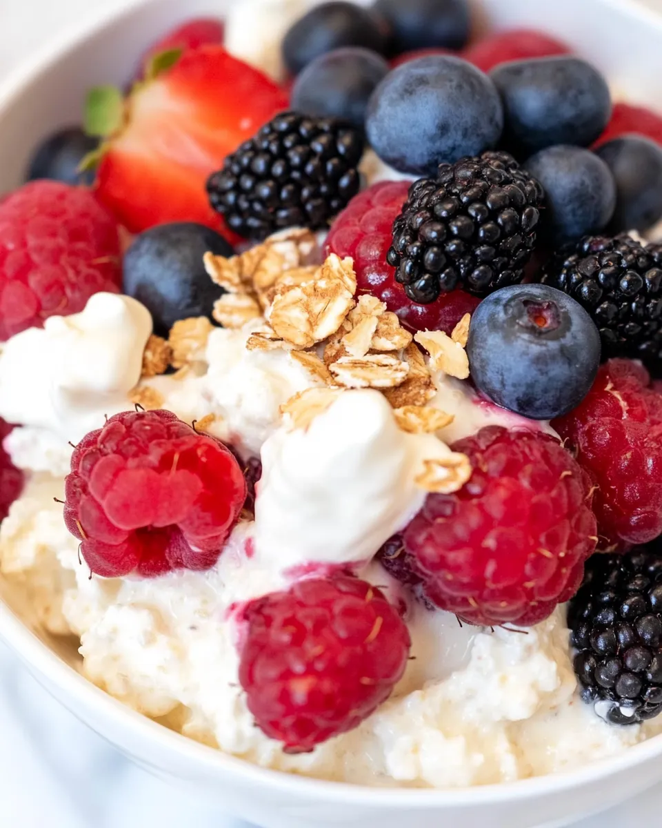 Delicious Berry Cottage Cheese Breakfast Bowl image