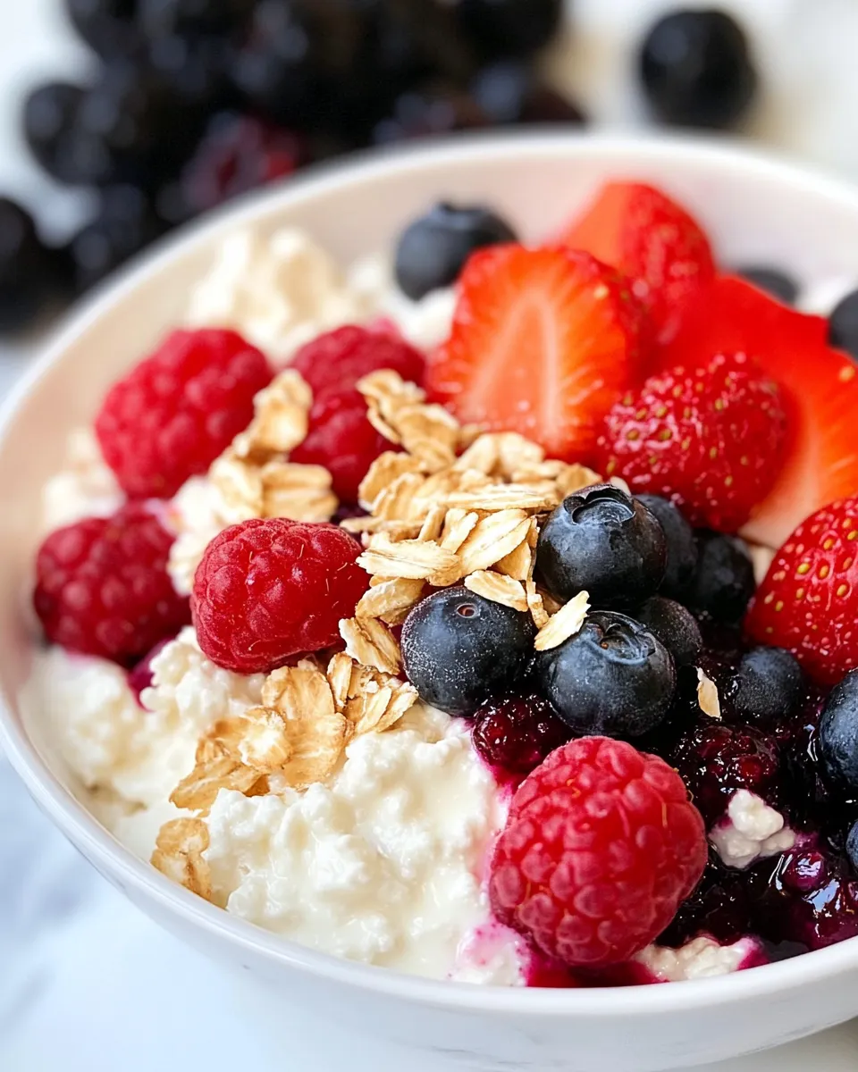 Healthy Berry Cottage Cheese Breakfast Bowl recipe photo