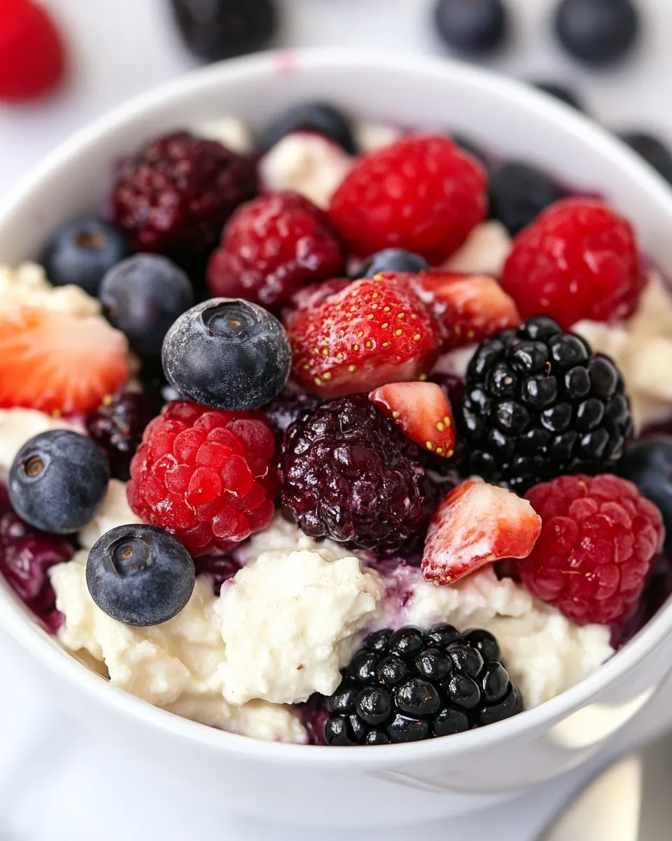 Simple Berry Cottage Cheese Breakfast Bowl shot