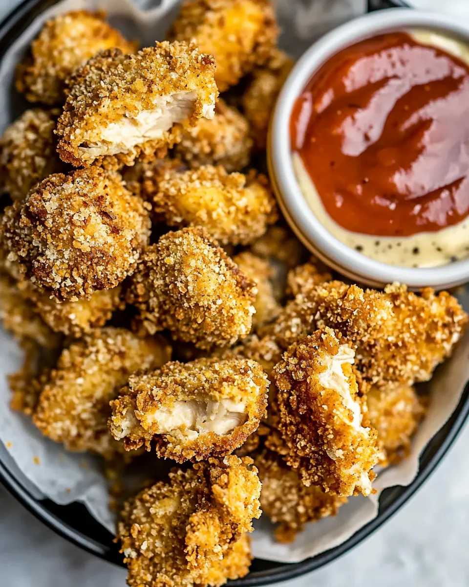 Delicious Better Than The Snack Bar Baked Chicken Nuggetswith all the sauces. image